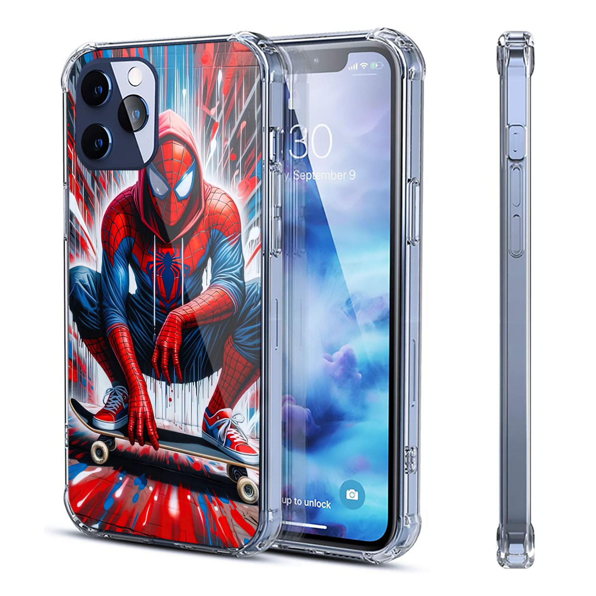 （画像用） Spider Man スパイダーマン 【iPhone 12シリーズ対応】透明スマホケース（クリアソフトケース）
